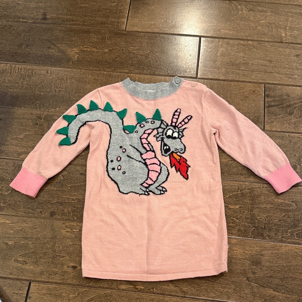 Stella McCartney Kids Pink Sweater with Dragon Design